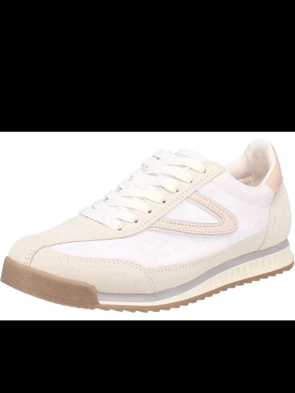 Tretorn Hailey sneakers white nylon leather pink suede overlay New w/o Box